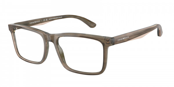 Emporio Armani EA3227 Eyeglasses, 6055 SHINY GREEN/TOP BROWN (GREEN)