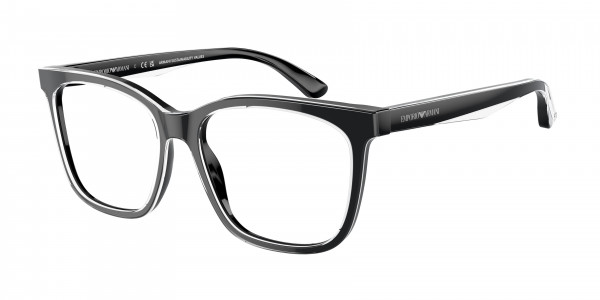 Emporio Armani EA3228 Eyeglasses, 6051 SHINY BLACK/TOP CRYSTAL (BLACK)