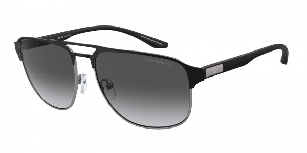 Emporio Armani EA2144 Sunglasses, 336511 MATTE GUNMETAL/BLACK POLAR GRE (GREY)