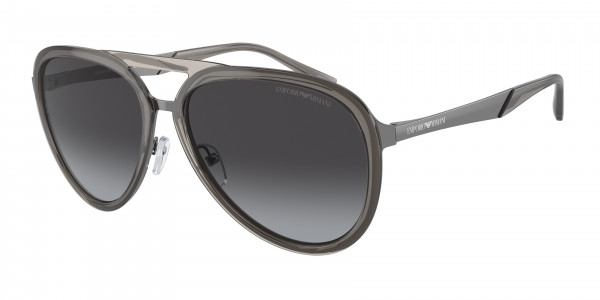 Emporio Armani EA2145 Sunglasses, 33578G SHINY TRANSPARENT SMOKE GRADIE (GREY)