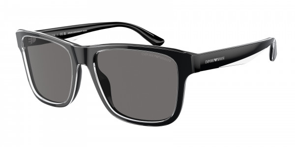 Emporio Armani EA4208F Sunglasses, 605187 SHINY BLACK/TOP CRYSTAL DARK G (BLACK)