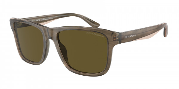 Emporio Armani EA4208F Sunglasses, 605573 SHINY GREEN/TOP BROWN DARK BRO (GREEN)