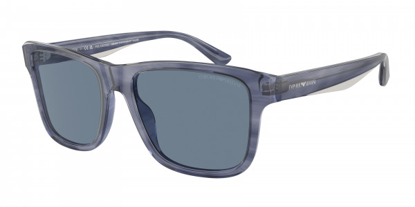 Emporio Armani EA4208 Sunglasses, 605480 SHINY BLUE/TOP SMOKE DARK BLUE (BLUE)