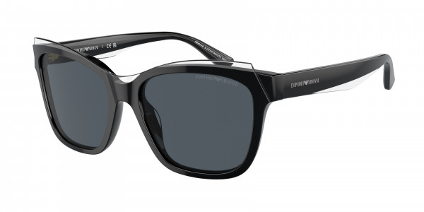 Emporio Armani EA4209F Sunglasses, 605187 SHINY BLACK/TOP CRYSTAL DARK G (BLACK)