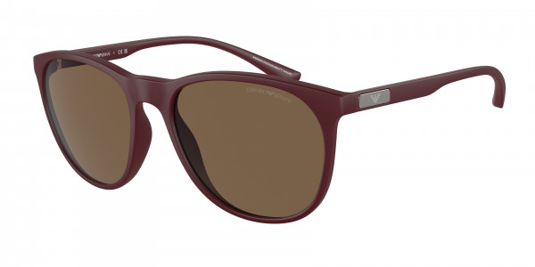 Emporio Armani EA4210 Sunglasses, 526173 MATTE BORDEAUX DARK BROWN (RED)