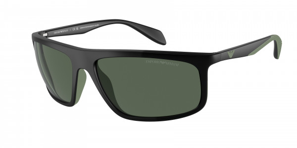 Emporio Armani EA4212U Sunglasses, 500171 MATTE BLACK/RUBBER GREEN DARK (BLACK)
