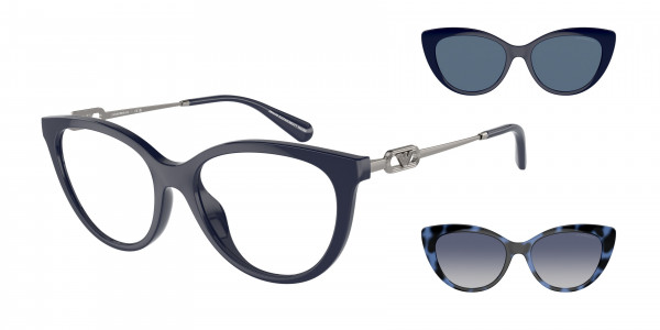 Emporio Armani EA4213U Sunglasses, 51451W SHINY BLUE CLEAR (BLUE)