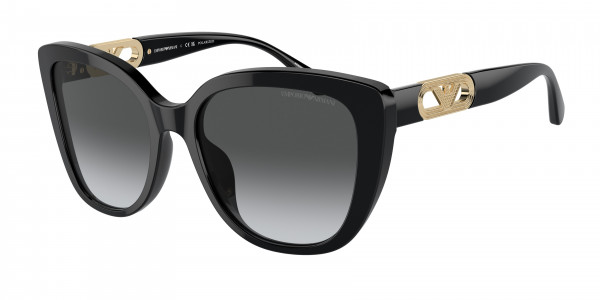 Emporio Armani EA4214U Sunglasses, 50178G SHINY BLACK POLAR GREY GRADIEN (BLACK)