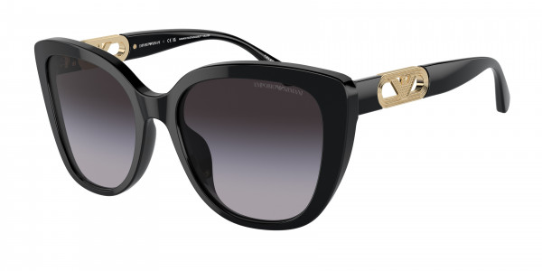 Emporio Armani EA4214U Sunglasses, 53788G SHINY BLACK GRADIENT GREY (BLACK)