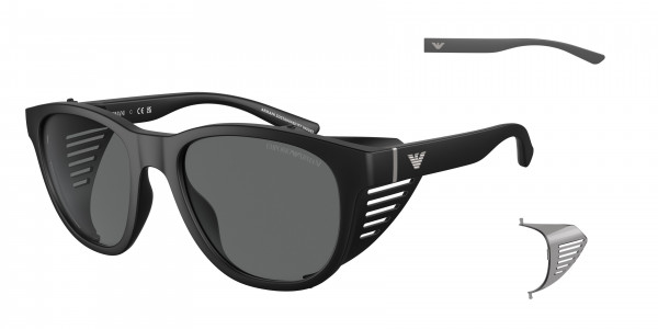 Emporio Armani EA4216U Sunglasses, 500187 MATTE BLACK DARK GREY (BLACK)
