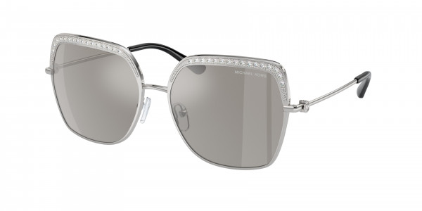 Michael Kors MK1141 GREENPOINT Sunglasses, 18936G GREENPOINT SILVER / CRYSTAL IN (SILVER)