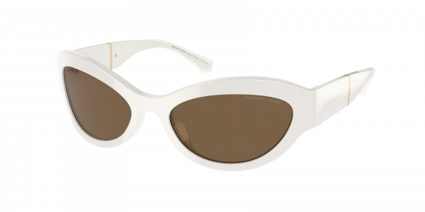 Michael Kors MK2198 BURANO Sunglasses, 310073 BURANO OPTIC WHITE BROWN SOLID (WHITE)