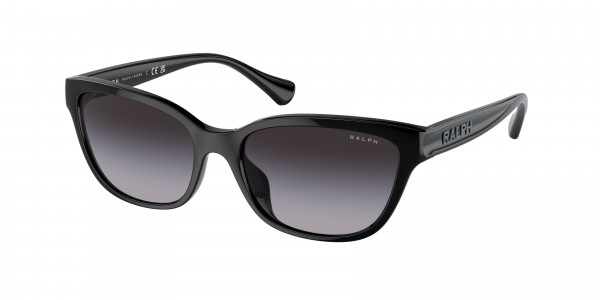 Ralph RA5307U Sunglasses, 50018G SHINY BLACK GRADIENT GREY (BLACK)