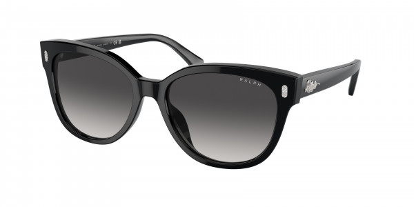 Ralph RA5305U Sunglasses, 50018G SHINY BLACK GRADIENT GREY (BLACK)