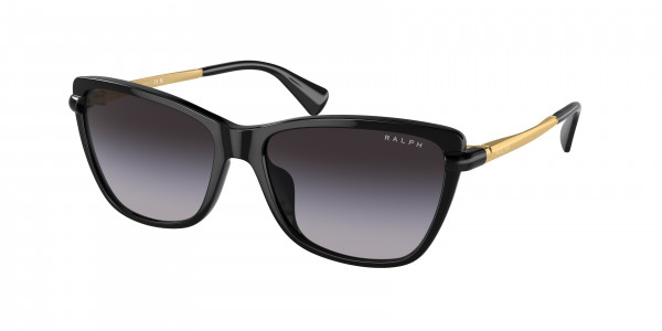 Ralph RA5308U Sunglasses, 50018G SHINY BLACK GRADIENT GREY (BLACK)