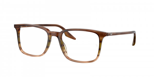 Ray-Ban Optical RX5421F Eyeglasses, 8255 STRIPED BROWN GRADIENT GREEN (BROWN)