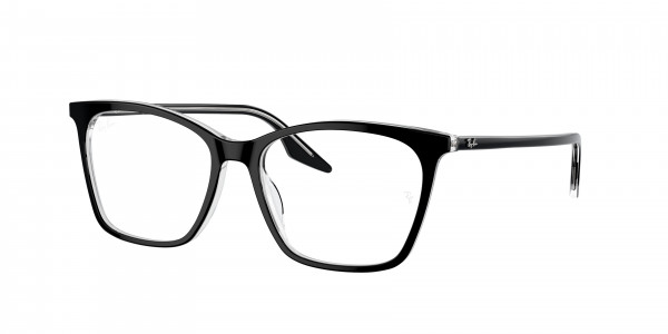 Ray-Ban Optical RX5422 Eyeglasses, 2034 BLACK ON TRANSPARENT (BLACK)