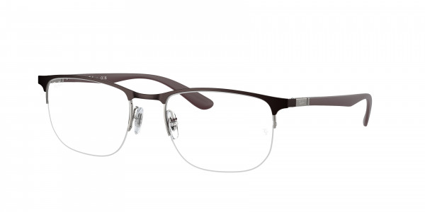 Ray-Ban Optical RX6513 Eyeglasses, 3162 BROWN ON GUNMETAL (BROWN)