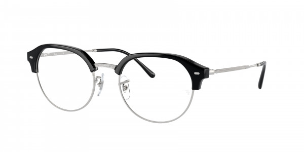 Ray-Ban Optical RX7229 Eyeglasses, 2000 BLACK ON SILVER (BLACK)