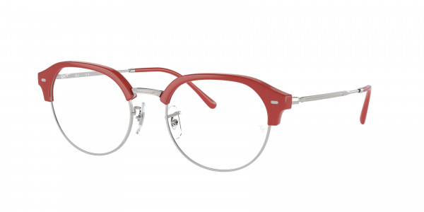 Ray-Ban Optical RX7229 Eyeglasses, 8323 RED ON SILVER (RED)