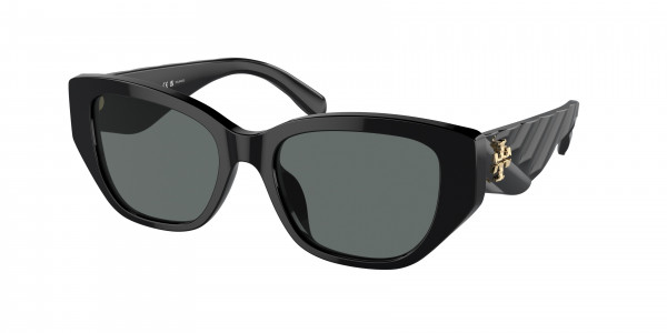 Tory Burch TY7196U Sunglasses, 170981 BLACK DARK GREY POLAR (BLACK)