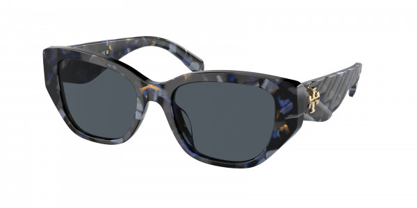 Tory Burch TY7196U Sunglasses, 195787 BLUE TORTOISE DARK GREY (BLUE)