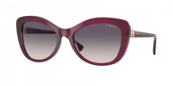 Vogue VO5515SB Sunglasses, 298936 TRANSPARENT CHERRY PINK GRADIE (RED)