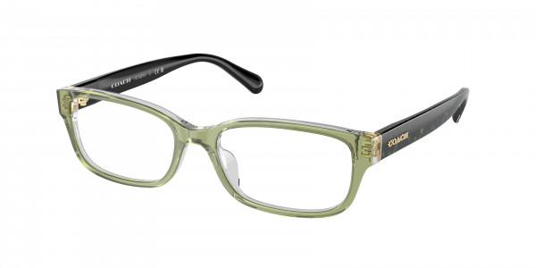 Coach HC6221U Eyeglasses, 5786 TRANSPARENT GREEN HOPPER (GREEN)