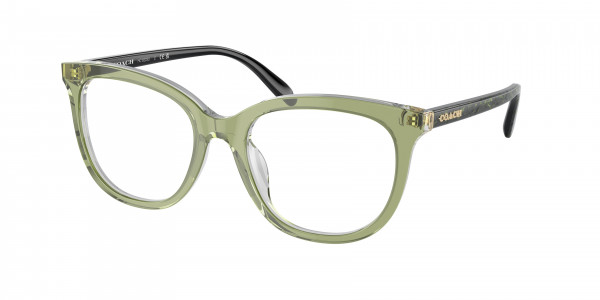 Coach HC6223U Eyeglasses, 5786 TRANSPARENT GREEN HOPPER (GREEN)
