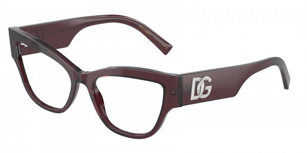 Dolce & Gabbana DG3378 Eyeglasses, 3045 TRANSPARENT VIOLET (VIOLET)