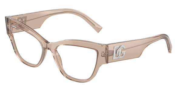 Dolce & Gabbana DG3378 Eyeglasses, 3432 TRANSPARENT CAMEL (BROWN)