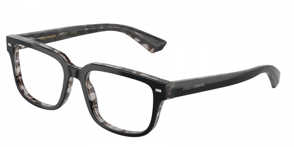 Dolce & Gabbana DG3380 Eyeglasses, 3403 BLACK ON GREY HAVANA (BLACK)