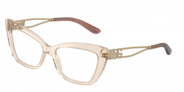 Dolce & Gabbana DG3375B Eyeglasses, 3432 TRANSPARENT CAMEL (BROWN)