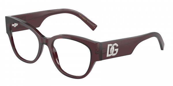 Dolce & Gabbana DG3377 Eyeglasses, 3045 TRANSPARENT VIOLET (VIOLET)