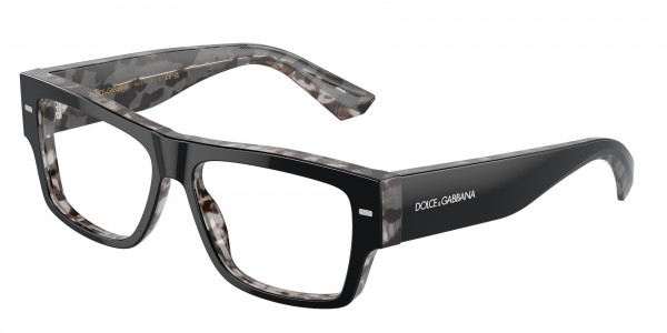 Dolce & Gabbana DG3379 Eyeglasses, 3403 BLACK ON GREY HAVANA (BLACK)
