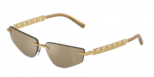 Dolce & Gabbana DG2301 Sunglasses, 02/03 GOLD CLEAR MIRROR REAL YELLOW (GOLD)
