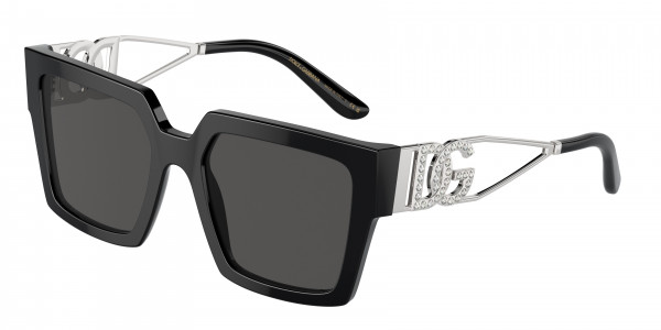 Dolce & Gabbana DG4446B Sunglasses, 501/87 BLACK DARK GREY (BLACK)