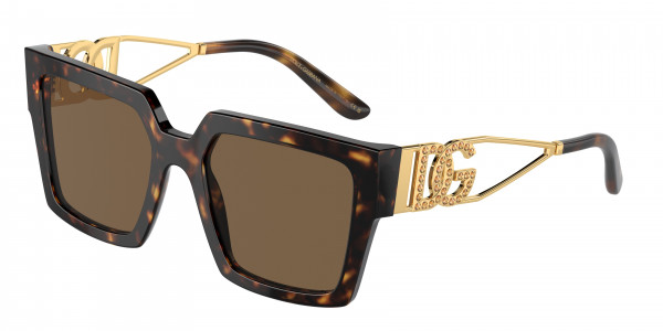 Dolce & Gabbana DG4446B Sunglasses, 502/73 HAVANA DARK BROWN (TORTOISE)