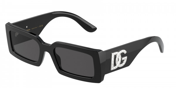 Dolce & Gabbana DG4447B Sunglasses, 335587 BLACK DARK GREY (BLACK)