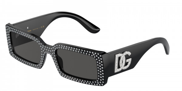 Dolce & Gabbana DG4447B Sunglasses, 501/87 BLACK DARK GREY (BLACK)