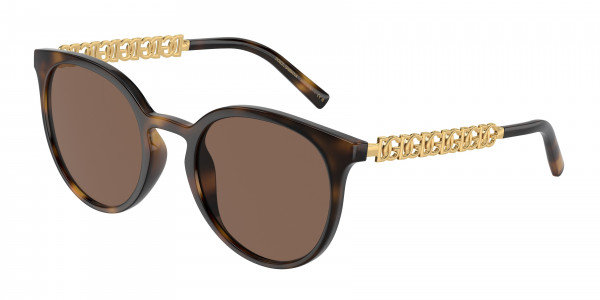 Dolce & Gabbana DG6189U Sunglasses, 502/73 HAVANA DARK BROWN (TORTOISE)
