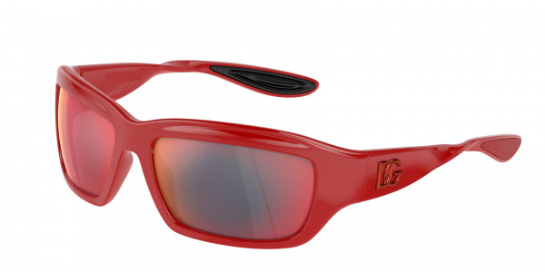 Dolce & Gabbana DG6191 Sunglasses, 30966P RED DARK GREY MIRROR BLUE/RED (RED)
