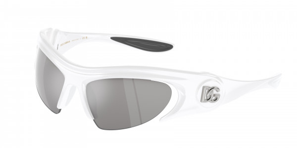 Dolce & Gabbana DG6192 Sunglasses, 33126G WHITE LIGHT GREY MIRROR SILVER (WHITE)