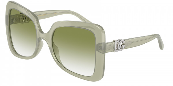 Dolce & Gabbana DG6193U Sunglasses, 3345W0 MILKY GREEN CLEAR GARDIENT GRE (GREEN)