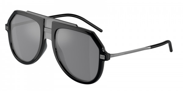Dolce & Gabbana DG6195 Sunglasses, 501/6G BLACK GREY MIRROR BLACK (BLACK)