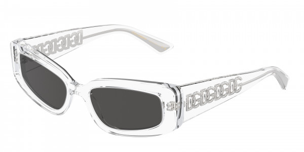 Dolce & Gabbana DG4445 Sunglasses, 313387 CRYSTAL DARK GREY (WHITE)