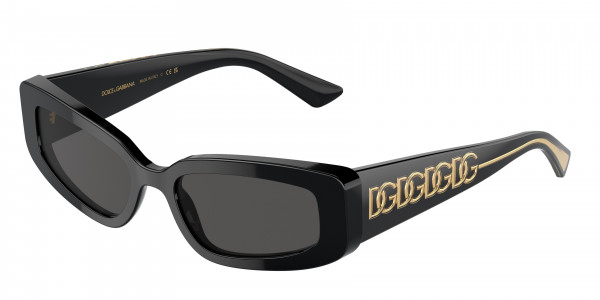 Dolce & Gabbana DG4445 Sunglasses, 335587 BLACK DARK GREY (BLACK)