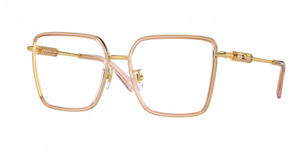 Versace VE1294D Eyeglasses, 1507 TRANSPARENT PEACH (ORANGE)