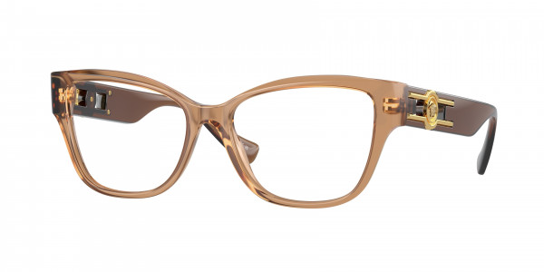 Versace VE3347 Eyeglasses, 5436 BROWN TRANSPARENT (BROWN)