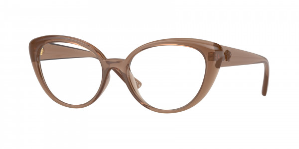 Versace VE3349U Eyeglasses, 5427 BROWN TRANSPARENT (BROWN)